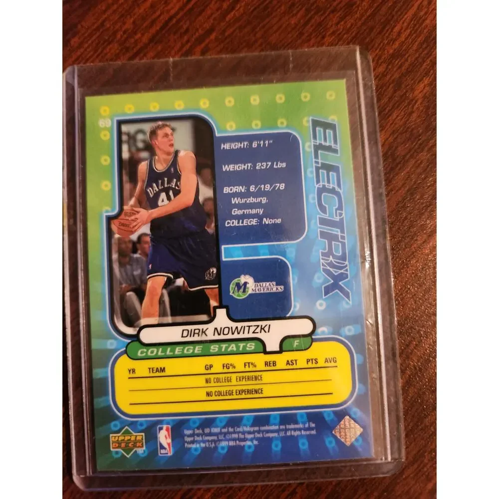 Dirk Nowitzki 1998-99 Upper Deck Ionix Electrix Rookie Card Mavericks